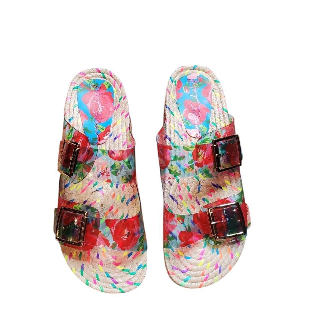 Betsey‎ Johnson Women's Stauss Rose Slide Sandals Size: 7.5